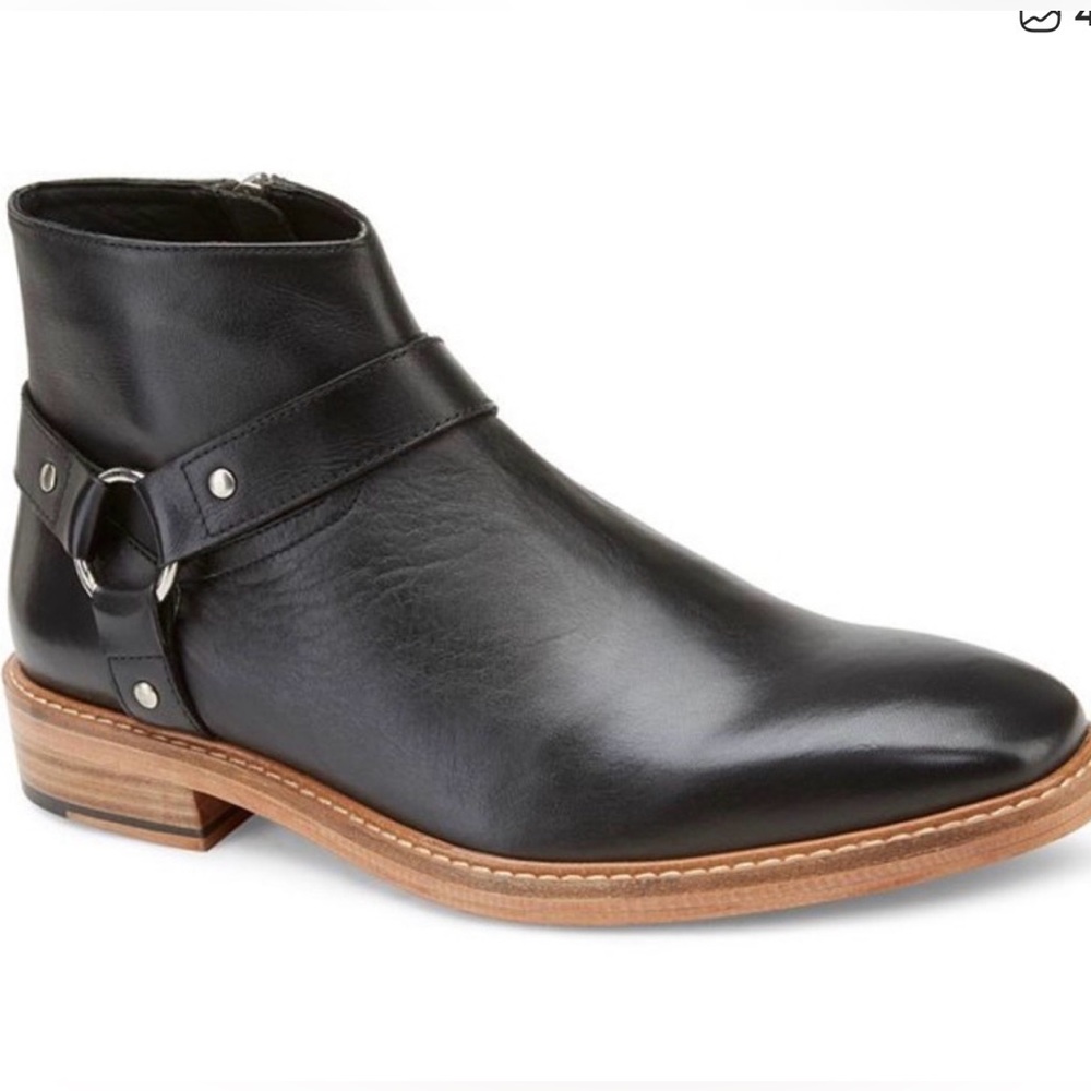 Vintage Foundry Men’s Wyatt Mid Top Black Leather Boots size 10